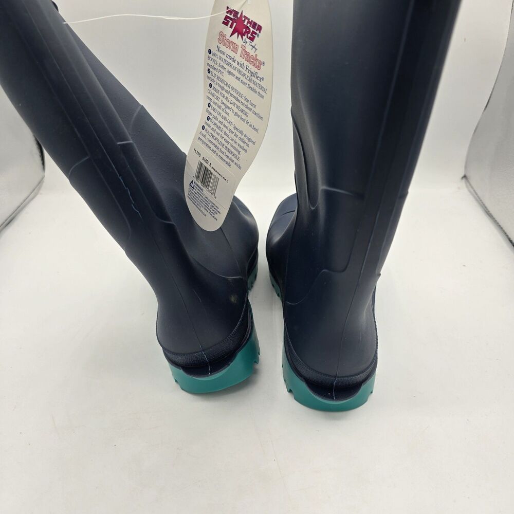 Weather Stars By Tingley Size 5 Kids Rain Boots New Womens Fits Size 7 - Picture 9 of 9